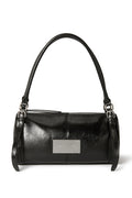 BUCKLE STRAP SHOULDER BAG IN BLACK