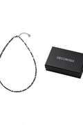 DECOROSO_Unisex Minimalist Mother-of-Pearl Bead Necklace [Black]