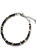 DECOROSO_Unisex Minimalist Shell Bead Bracelet [Black]