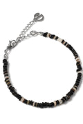 DECOROSO_Unisex Minimalist Shell Bead Bracelet [Black]