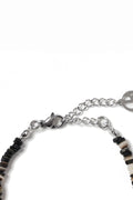 DECOROSO_Unisex Minimalist Shell Bead Bracelet [Black]