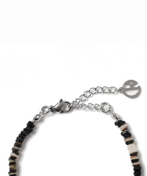 DECOROSO_Unisex Minimalist Shell Bead Bracelet [Black]