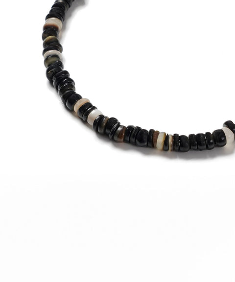 DECOROSO_Unisex Minimalist Shell Bead Bracelet [Black]