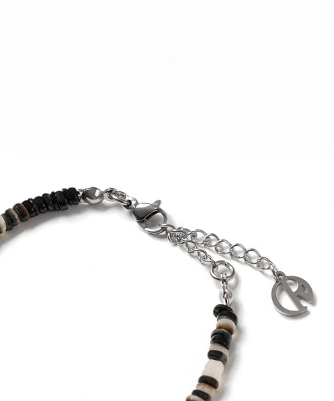 DECOROSO_Unisex Minimalist Shell Bead Bracelet [Black]