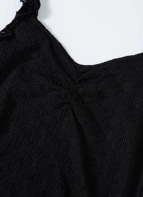 ASON_BLOSSOM MINI DRESS / BLACK