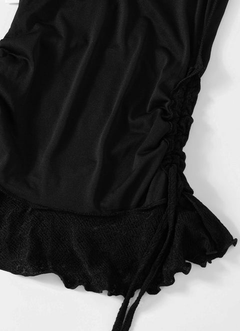 ASON_BLOSSOM MINI DRESS / BLACK