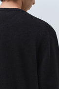 MUSINSA STANDARD_[Victoria Wool] Minimal Ribbed Henry Neck Knit [Black]