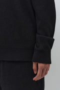 MUSINSA STANDARD_[Victoria Wool] Minimal Ribbed Henry Neck Knit [Black]