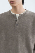MUSINSA STANDARD_[Victoria Wool] Minimal Ribbed Henry Neck Knit [Taupe]