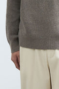 MUSINSA STANDARD_[Victoria Wool] Minimal Ribbed Henry Neck Knit [Taupe]