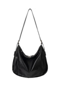 ALYSS_Slot Belted Leather Hobo Crossbody Bag [Black]