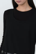 MUSINSA STANDARD WOMAN_Womens Pleated Mini Dress [Black]