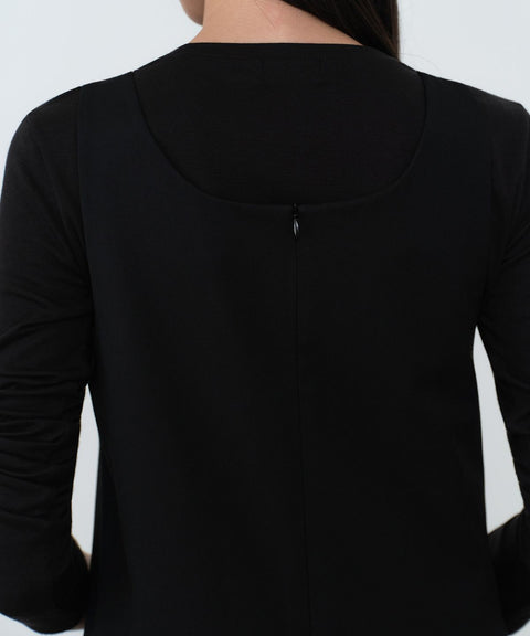 MUSINSA STANDARD WOMAN_Womens Pleated Mini Dress [Black]