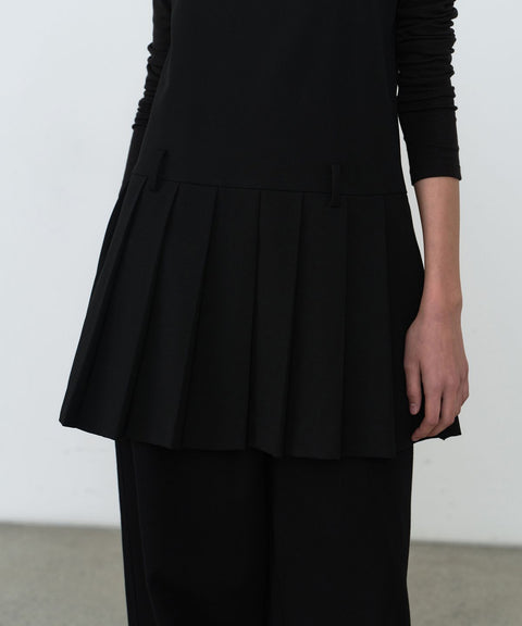MUSINSA STANDARD WOMAN_Womens Pleated Mini Dress [Black]