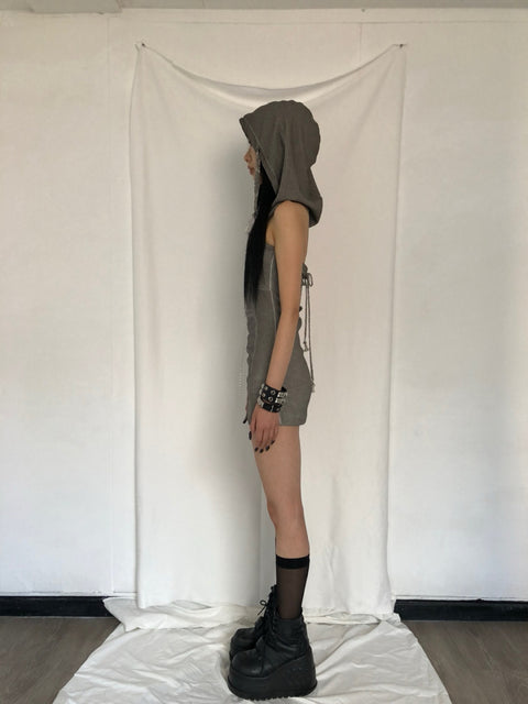 Washing hoodie mini dress