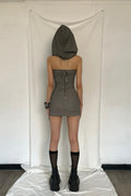 Washing hoodie mini dress