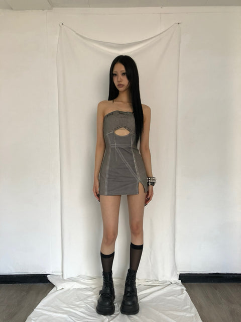 Washing hoodie mini dress