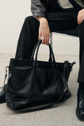 DRAW FIT_Vans Leather Cross Tote Bag [BLACK]