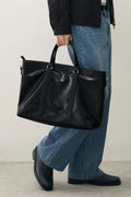 DRAW FIT_Vans Leather Cross Tote Bag [BLACK]