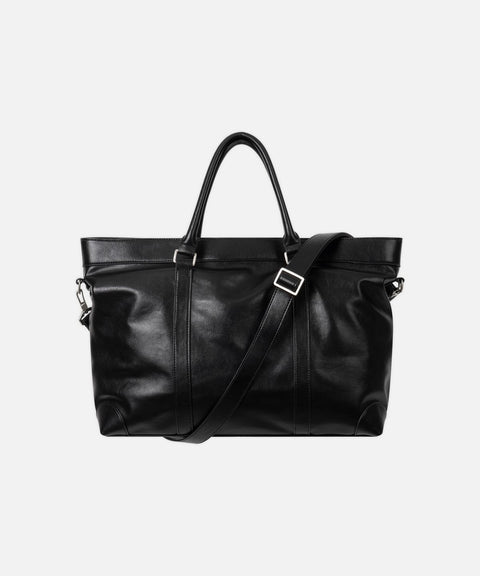 DRAW FIT_Vans Leather Cross Tote Bag [BLACK]