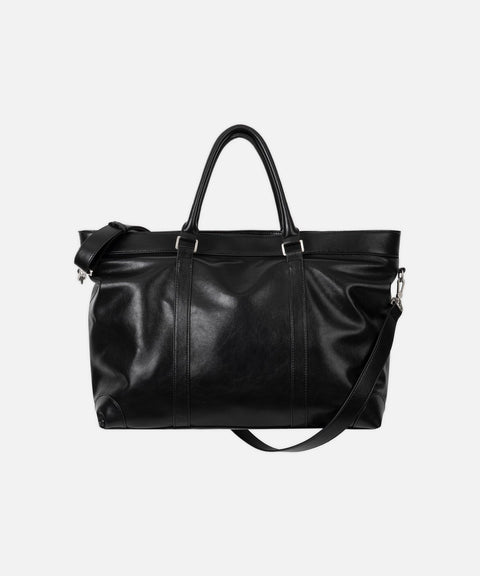 DRAW FIT_Vans Leather Cross Tote Bag [BLACK]