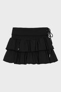 ALKI ALKA Ruffle Jersey Skirt (Black) 1