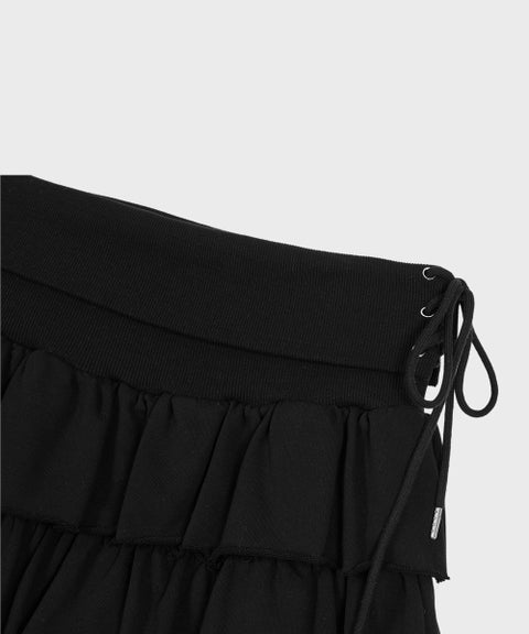 ALKI ALKA Ruffle Jersey Skirt (Black) 3