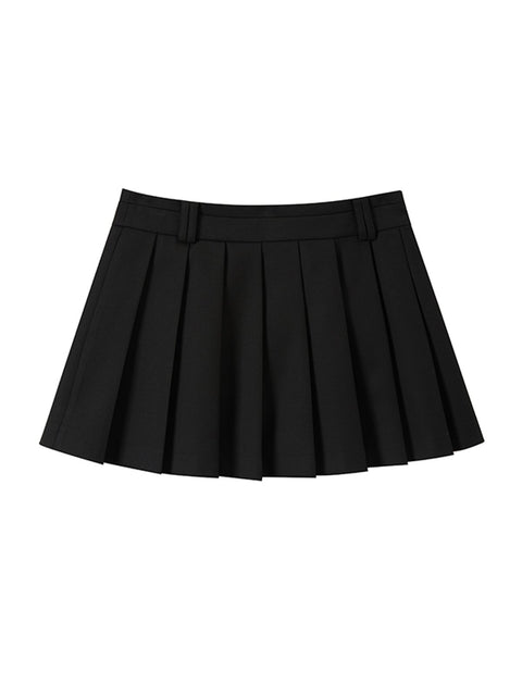 KIRSH Classic Pleated Mini Skirt [Black] 3