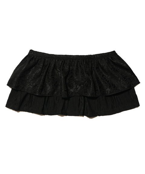 TERERU Short Layered Skirt Black 1