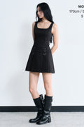 MUSINSA STANDARD WOMAN_[Unbound Girl] Women's Pleated Mini Dress [Black]