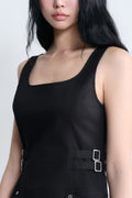 MUSINSA STANDARD WOMAN_[Unbound Girl] Women's Pleated Mini Dress [Black]