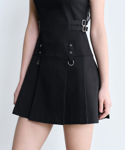 MUSINSA STANDARD WOMAN_[Unbound Girl] Women's Pleated Mini Dress [Black]