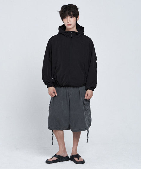 LEMAIN SECOND_2WAY Hood Windbreaker Jacket [Black]