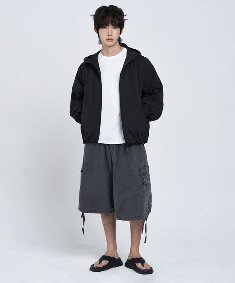 LEMAIN SECOND_2WAY Hood Windbreaker Jacket [Black]