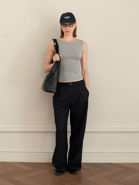 GLOWNY_G LEATHER SHOULDER BAG (BLACK)