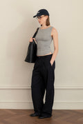 GLOWNY_G LEATHER SHOULDER BAG (BLACK)