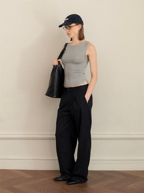 GLOWNY_G LEATHER SHOULDER BAG (BLACK)