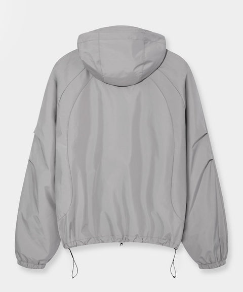 DIMITRI BLACK_Balaclava Slash Hood Zip-Up_Windbreaker Gray