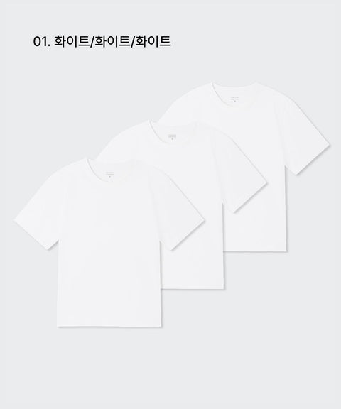 MUSINSA STANDARD_Essential Crew Neck T-Shirt 3-Pack