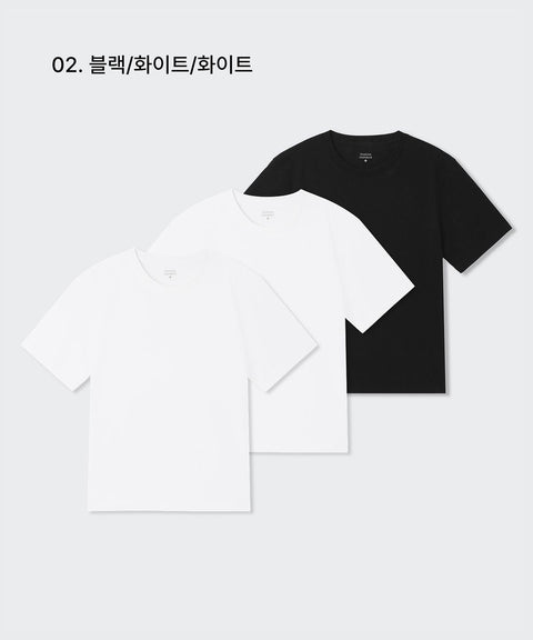 MUSINSA STANDARD_Essential Crew Neck T-Shirt 3-Pack