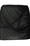 FLAREUP Draped Mesh Mini Skirt – Black 1