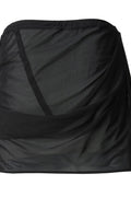 FLAREUP Draped Mesh Mini Skirt – Black 2