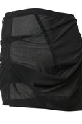 FLAREUP Draped Mesh Mini Skirt – Black 3