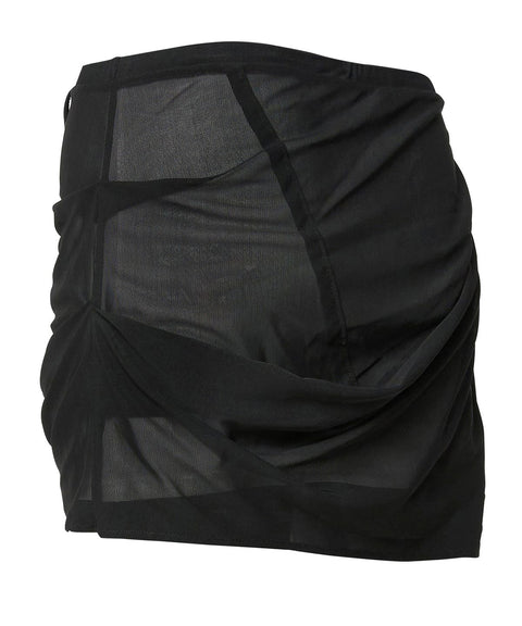 FLAREUP Draped Mesh Mini Skirt – Black 3