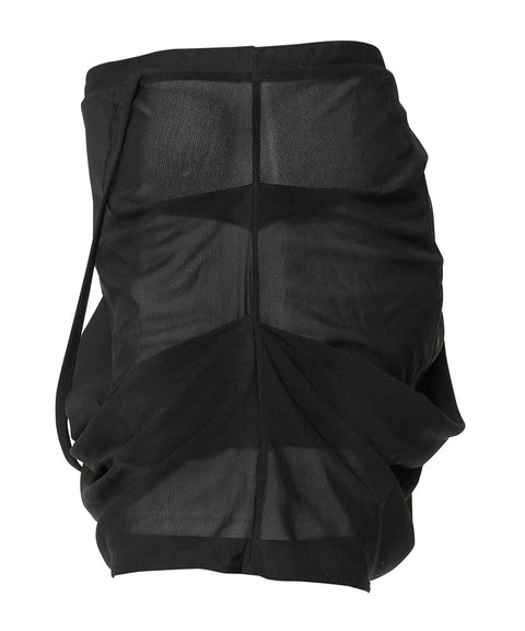 FLAREUP Draped Mesh Mini Skirt – Black 4