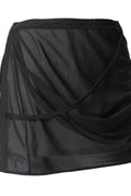 FLAREUP Draped Mesh Mini Skirt – Black 5