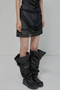 FLAREUP Draped Mesh Mini Skirt – Black 7