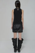 FLAREUP Draped Mesh Mini Skirt – Black 9