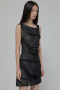 FLAREUP Draped Mesh Mini Skirt – Black 11
