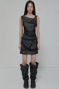 FLAREUP Draped Mesh Mini Skirt – Black 12